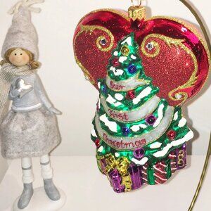 ✨Authentic Christopher Radko Our 1st Christmas TREE HEART Glass Ornament CR Logo